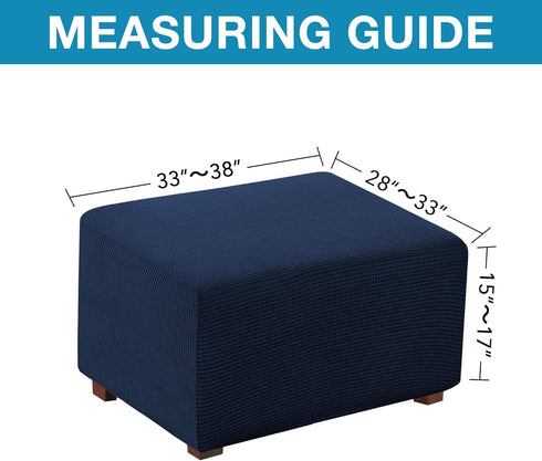 Flamingo P Spandex Elastic Rectangle Footstool Sofa Cover Stretch Storage Ottoman Slipcover for Living Room Soft