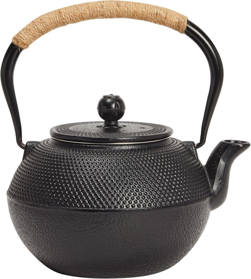 1200 mL, 2 Set Juvale Cast Iron Teapot - Black, Cups - Japanese Tea with Stainless Steel Infuser & Stovetop Kettle