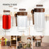 MOLADRI 18 oz/550 ml 4 Pack Glass Storage Canister with Airtight Wooden Lid, Clear Small Decorative Container Jar
