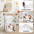 Clastyle 45L Woodland Animals Laundry Basket, Collapsible Waterproof Storage Basket with Handle - 14 * 17.7 in