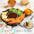 Kusini Electric Fondue Pot Set - Chocolate Fondue Kit with Temperature Control, Detachable Trays, 4 Roasting Forks