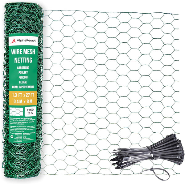 AlpineReach Chicken Wire 1.3ft x 60ft Fencing for Poultry, Crafts, Floral Arrangements,