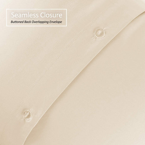 Nestl Cream Soft Pillow Shams Set of 2 - Double Brushed Microfiber Pillow Covers with 1.5” Decorative Flange, Standard