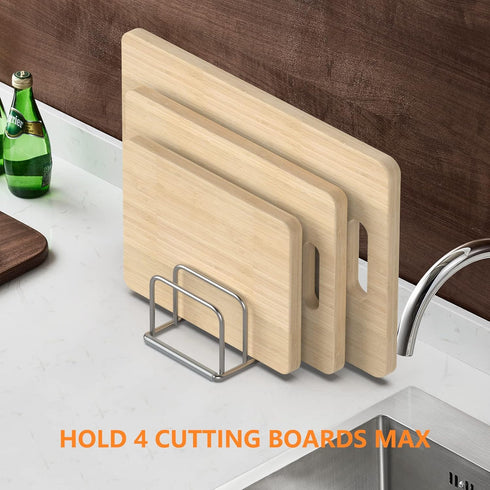 Cutting Board Holder Stand, 304 Stainless Steel Cutting Board Storage Rack, Organizer with 1.0 Inch Width Slots