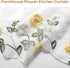 ZHH Sheer Embroidery Valance for Window with Daisy - Short White Kitchen Curtain, 1 Panel, 17x70inch