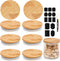 Oui Yogurt Bamboo Jar Lids Set With Silicone Sealing Rings - Leaves