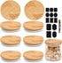 Oui Yogurt Bamboo Jar Lids Set With Silicone Sealing Rings - Leaves