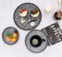 Funerom 9.8 inch Small Round Galvanized Metal Tray Decorative Tray with Corrugated Edges