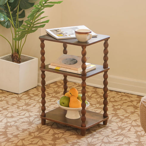 Fultyle Side Table, Small End Table with Storage Shelf, Modern Bedside Table Night Stand for Living Room, Bedroom
