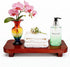 ECOECO Wood Riser for Decor, Widen Size Pedestal Stand for Bathroom,Farmhouse Decorative Tray