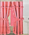 Mosaic Double Swag Fabric Shower Curtain with Vinyl Liner, 12 Rolling Rings, 2 Tie Backs (Pink)