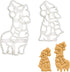 Set of 2 Christmas Animals Cookie Cutters, Alpaca and Baby Penguin Designs, 2 Pieces - Bakerlogy