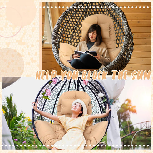 2.58 Hammock Patio(Beige,1 Tudomro Egg Chair Cushion Filling kg Replacement Rocking Wicker Chair Cushions High Back