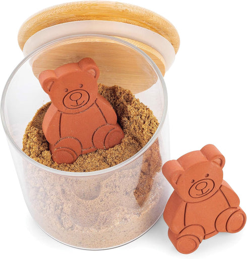 Set 2 Fox Run Terracotta Brown Sugar Keeper and Saver, Bear