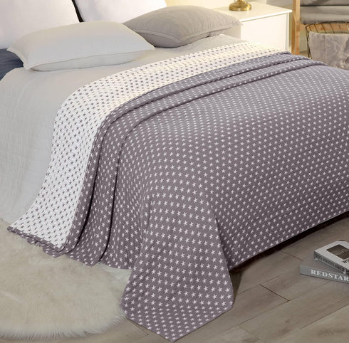 Sterling Creek Dawson Star Muslin Blanket Twin Three Layers Lightweight Breathable Cotton Gauzy Blanket for Adults, All