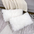 WLNUI Set of 2 White Decorative Lumbar Pillow Covers - Luxury Merino Style Faux Fur, 12x20 Inch