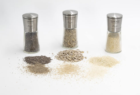 Bisetti Herbs Mill - One Size, Glass/Stainless Steel, Transparent