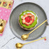 Christmas Coffee Spoons Set, 6 Pieces Gold Silverware Small Stainless Steel Flatware for Festive Daily Kitchen