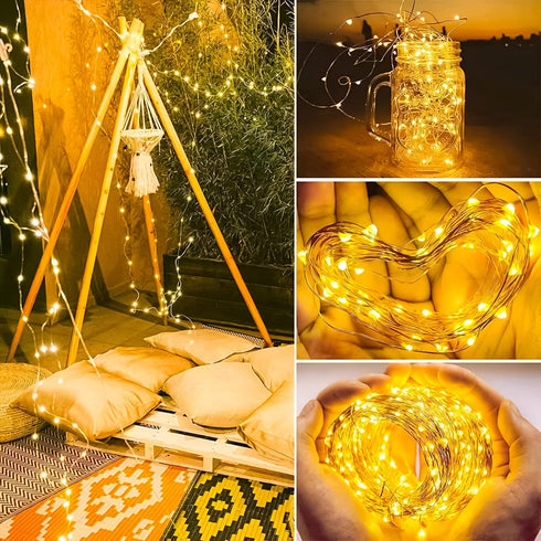 6 Pack 7ft 20 Fairy Lights Battery Operated String Lights, Led Mini Lights, Waterproof Silver Wire Starry for Mason