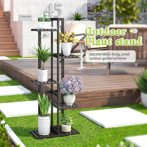6 BMOSU Bamboo Plant Stand for Indoor Outdoor Plants Corner Tall Plant Shelf Potted Holder Shelf Plant Rack Holder