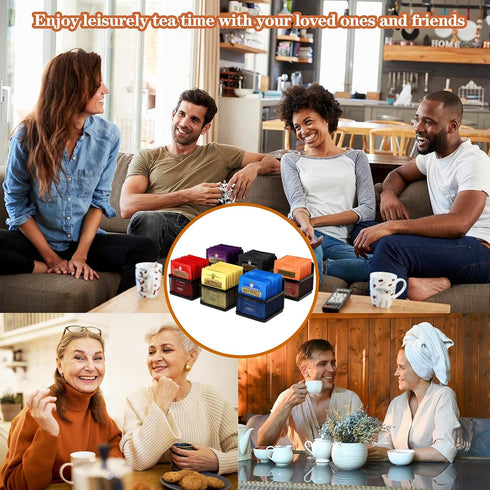 Magnetic Tea Bag Organizer, 6-Piece Metal Storage for Refrigerator, Counter, Kitchen Shelf, Ideal Gift for Tea Lovers