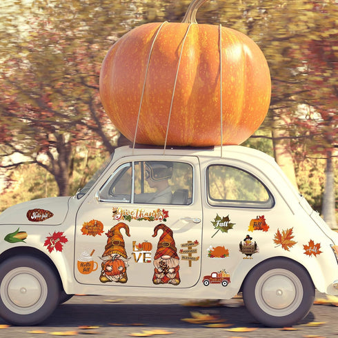 25 Pcs Thanksgiving Refrigerator Magnets, Fall Gnomes Pumpkin Maple Decoration for Home Decor (Pumpkin)