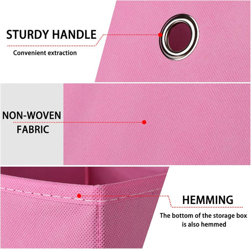 Foldable Storage Cubes Bins, 11 Inch Cloth Storage Box Organizer Set of 3 with Dual Handles for Home