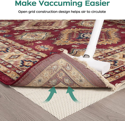 BAGAIL BASICS Non Slip Rug Pad Gripper - Extra Thick 2.5 x 9 Feet Carpet Pads for Area Rugs and Hardwood Floors