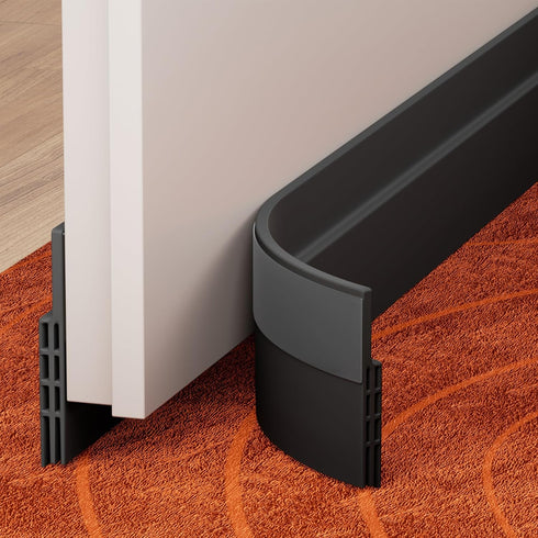 GroTheory 2 Pack Under Door Draft Stopper, Weather Stripping Door Seal, 39" L, Black, Garage Window Blocker Insulation