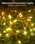 60 5 Fairy Lights Battery Operated, LED Fairy String Lights Waterproof Silver Wire Feet Firecracker Starry Light