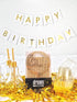 24 Count Tall Thin Metallic Gold Birthday Candles with Holders and Classy Cake Topper for Custom Cake