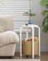 TB01BWN092 TUTOTAK Small Side Table, Round End Table, Night Stand, Bedside Table, Sofa Table with Storage Basket