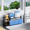 Kitchen Sink Sponge Holder, Rustproof Non-Slip Self-Draining Metal Sink Caddy with Detachable