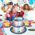 3-Tier Lide Road Train Cardboard Cupcake Stand - Birthday Party Supplies, Round Dessert Cake Tower for Train Theme Baby