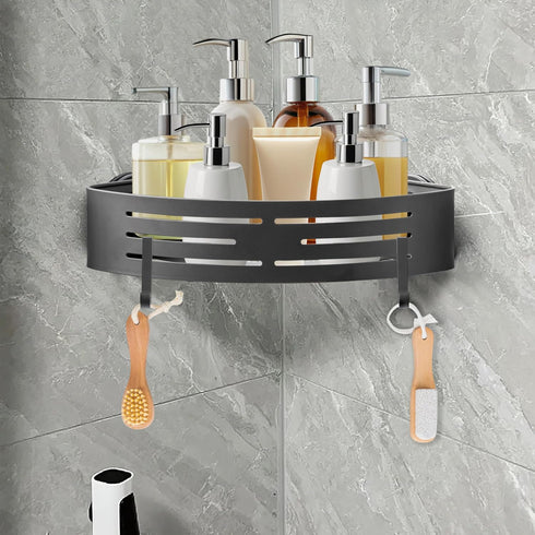 GQIRIL Corner Shower Caddy Shelves - Suction Cup Shower Organizer Shelf with 2