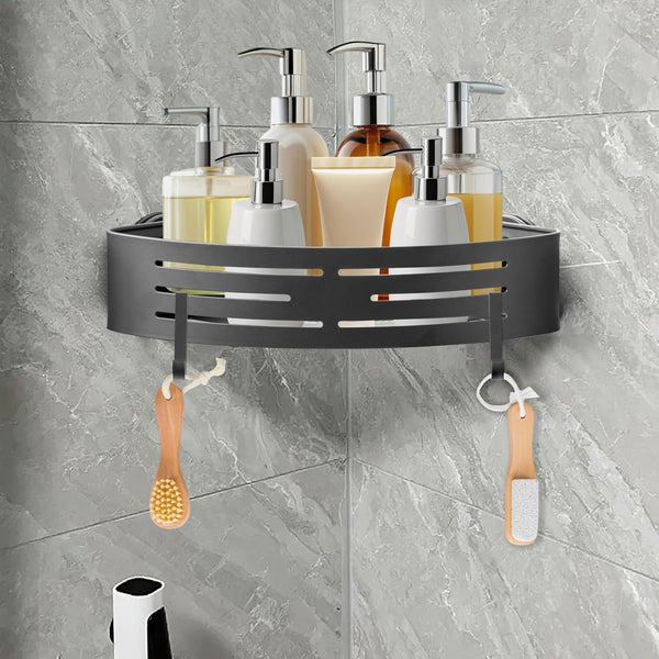 GQIRIL Corner Shower Caddy Shelves - Suction Cup Shower Organizer Shelf with 2