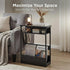 Table,3-Tier Narrow Side Slim End Table with Storage Shelf,Modern Sofa Table Thin Side Table for Narrow and Small