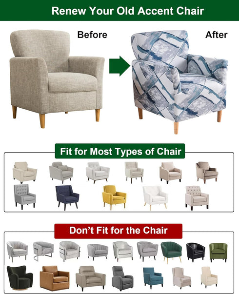 1-Piece Sofa,A18 CRFATOP Stretch Mid Century Modern Armchair Slipcover Accent Chair Covers with Arms Soft Chair