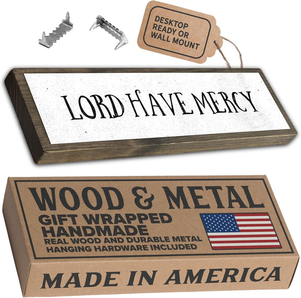 Wood & Metal Southern Sign, Weatherproof Indoor Outdoor Wall Decor, Rustic Charm with "Lord Have Mercy"