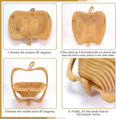 MYOSOTIS Apple Shape Foldable Fruit Basket Gift Snack Box for Halloween Holiday Party Christmas Decoration