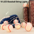 6.5ft 10LED Yayfazy Baseball Decorations String Lights, Timer Battery Operated Room Decor,Baseball Ornaments