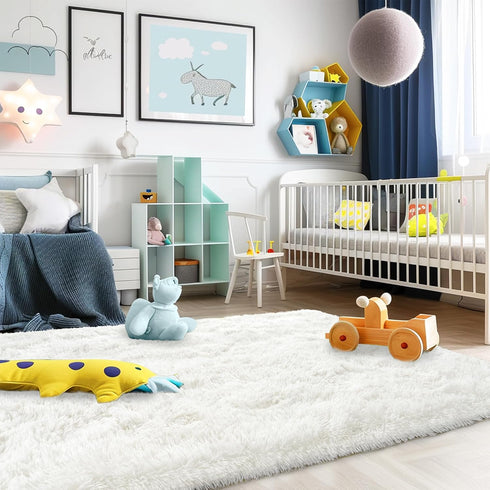 Super Fluffy Rug for Bedroom, 4x6 Shag Fuzzy Area Rug for Living Room, Plush Soft Carpet for Kids, Non Slip Decor