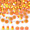 Halloween Resin Charms - 80Pcs Fake Pumpkin Candy Corn Mini Ornaments for DIY Craft Making Decorations