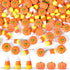 Halloween Resin Charms - 80Pcs Fake Pumpkin Candy Corn Mini Ornaments for DIY Craft Making Decorations