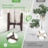 8-12 Inch LUE BONA HDPS Plant Stand Indoor Outdoor, Adjustable Mid Century Modern Stand for Plants Pots, Coffee Brown