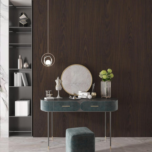 24Inx118In BAYYA Walnut Contact Paper Thick Matte Brown Wood Wallpaper Roll Peel Stick Kitchen Wallpaper Self-Adhesive