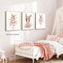 Set 3, 12x16 Baby Girl Nursery Wall Decor, Easter Nursery Canvas Wall Art Paintings of Cute Animal Pink Bunny Posters