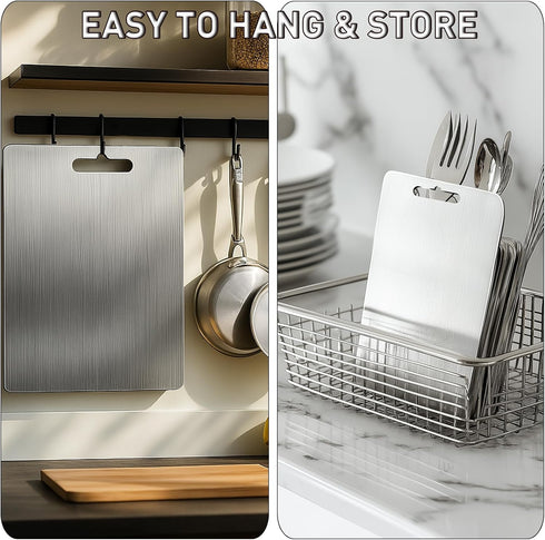 byojia (12"L 8"W) Titanium Cutting Board - Cutting Boards for Kitchen, Double-sided Food-grade Titanium Chopping Boards