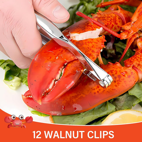 WHDLQFL 16 Pack Set, Lobster Crackers and Picks Crab Leg Cracker Tools, Stainless Steel Seafood Crackers & Forks