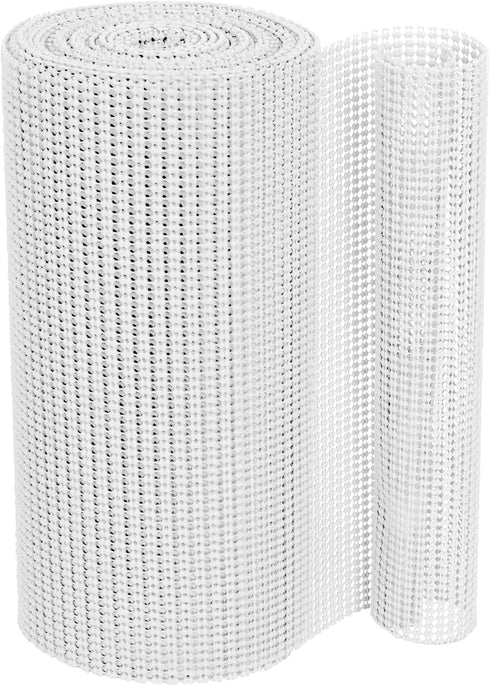 Smart Design Classic Grip Shelf Liner - Non Adhesive Home Organization Liners - Strong Grip, Easy Clean, White